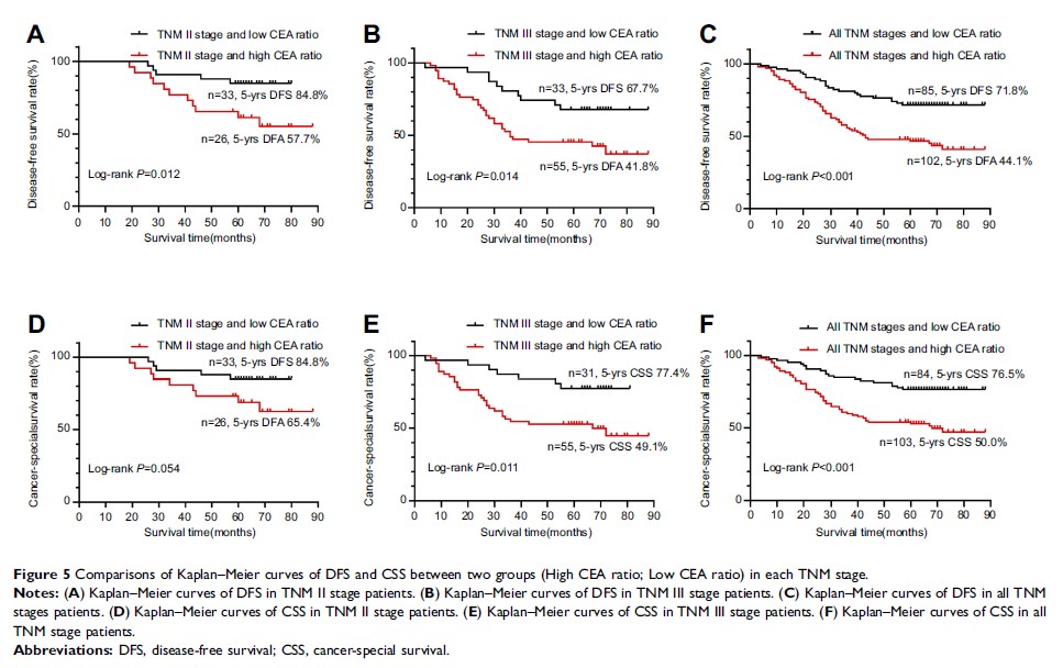 Figure 5 Comparisons of Kaplan–Meier curves of DFS and CSS between...